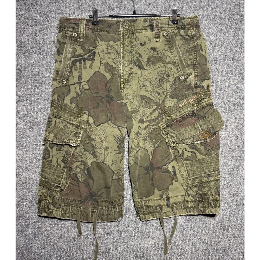 Jet Lag Cargo Shorts Baggy Y2K Paratrooper Utility Camouflage Green Men’s Sz 34